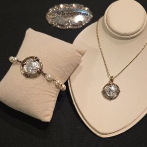 Napier Gold and Silver Necklace with Pearl Accents